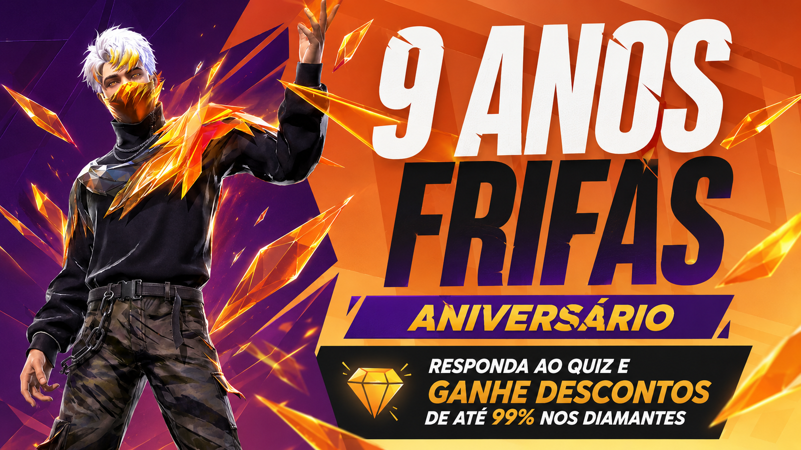 9 Anos de Free Fire - Promoção de Aniversário